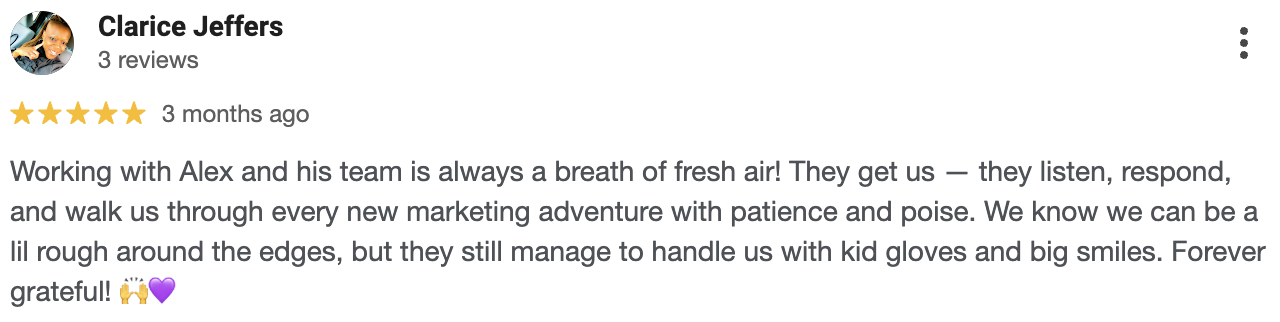 Review from Clarice Jeffers