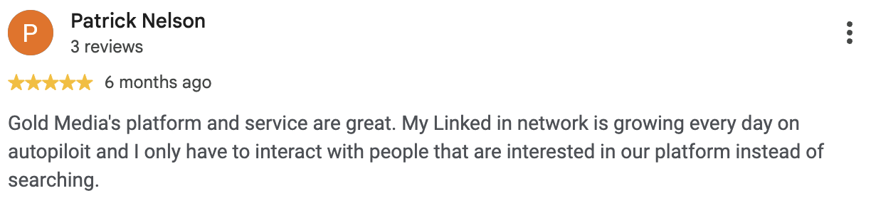 5-star Google review from Patrick Nelson